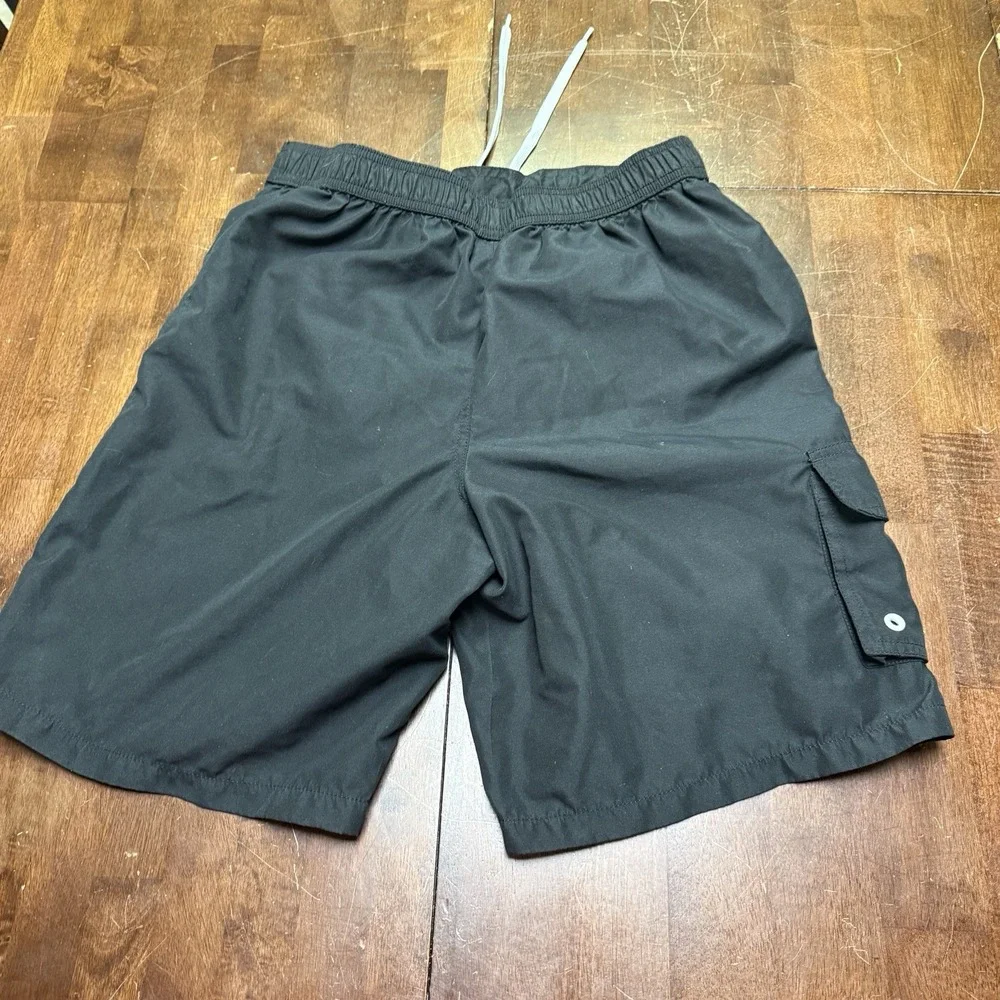 Disney Parks Mickey‎ Mouse Black & White Swim Trunks Mens Size L Elastic Shorts